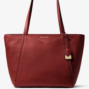 Like New Michael Kors Whitney Merlot Leather Shoulder Bag